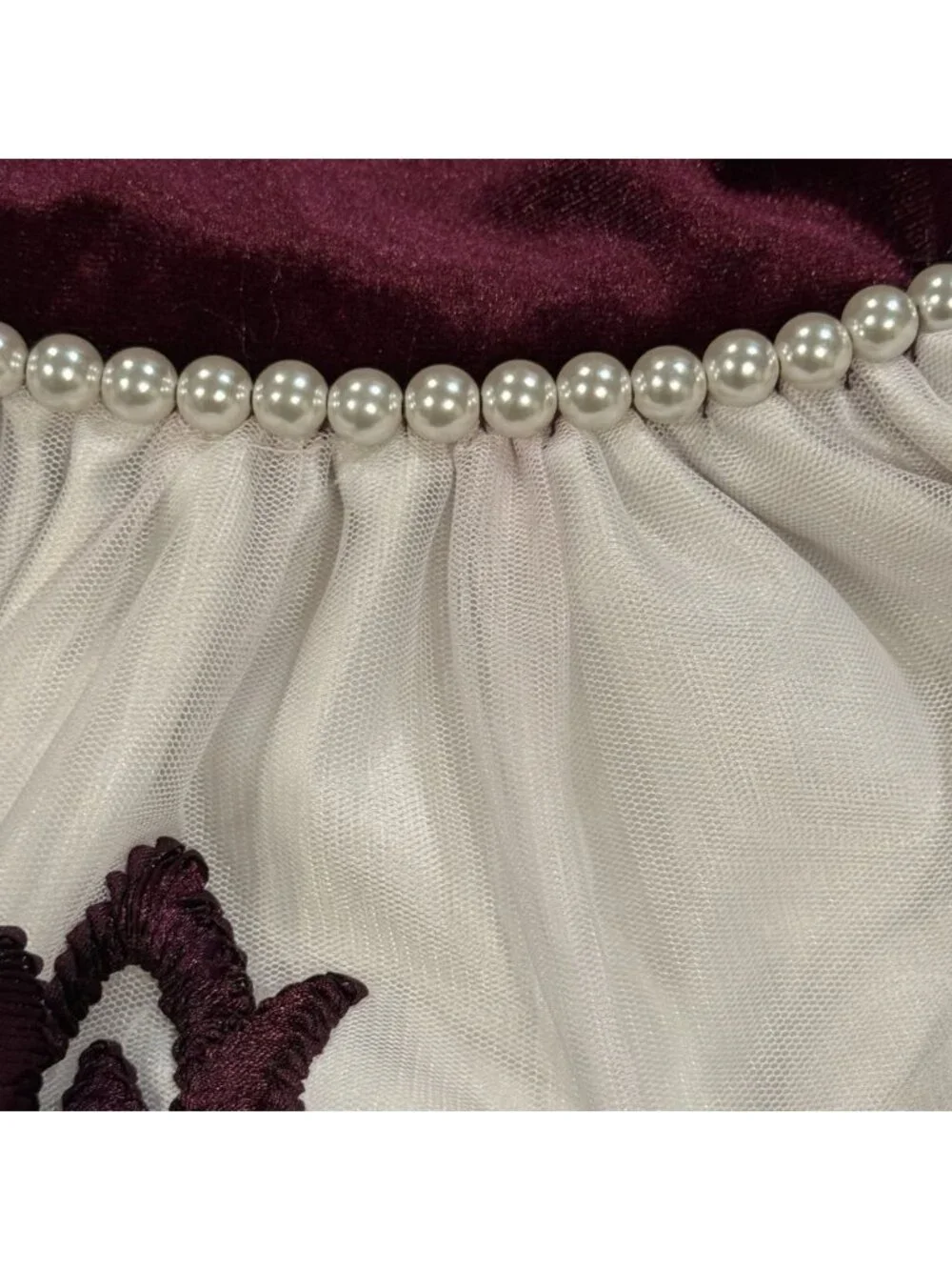 American Princess 2T Girls Burgundy Velvet White Tulle Christmas Holiday Dress